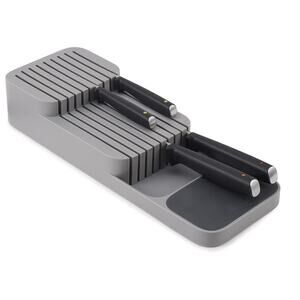 NEW Two-Tier Grey Joseph Kitchen Drawer Knife Cutlery Organizer Tray
